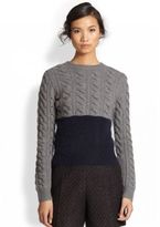 Thumbnail for your product : Carven Cable-Knit & Fuzzy-Textured Sweater