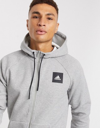 adidas full zip hoodie in grey