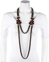 Thumbnail for your product : Lanvin Tiger's Eye Quartz & Crystal Double Chain Necklace