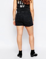 Thumbnail for your product : ASOS Curve CURVE Denim Mom Shorts in Washed Black