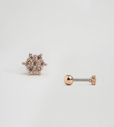 Thumbnail for your product : Orelia Rose Gold Plated Rose Flower Crystal Stud Earring