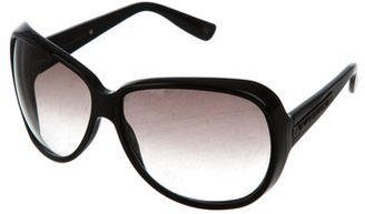 Bottega Veneta Intrecciato-Trimmed Oversize Sunglasses