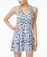 Thumbnail for your product : B. Darlin Juniors' Printed Scuba Fit & Flare Dress