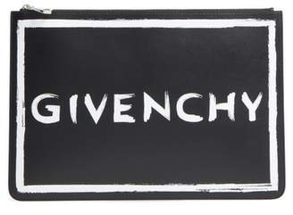 Givenchy Grafitti Logo Leather Pouch
