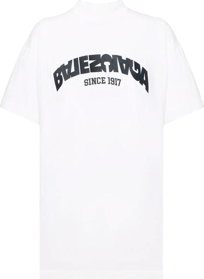 Balenciaga Oversized Printed Cotton-jersey T-shirt - White - ShopStyle