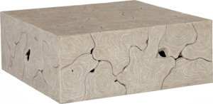 Phillips Collection Teak Slice Coffee Table, Square, Oat Finish