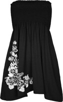Thumbnail for your product : H&F Girls Malaika New Women’s Ladies Floral Summer Ruched Flared Swing Sheering Gather Bandeau Strapless Boobtube Mini Party Dress Top White