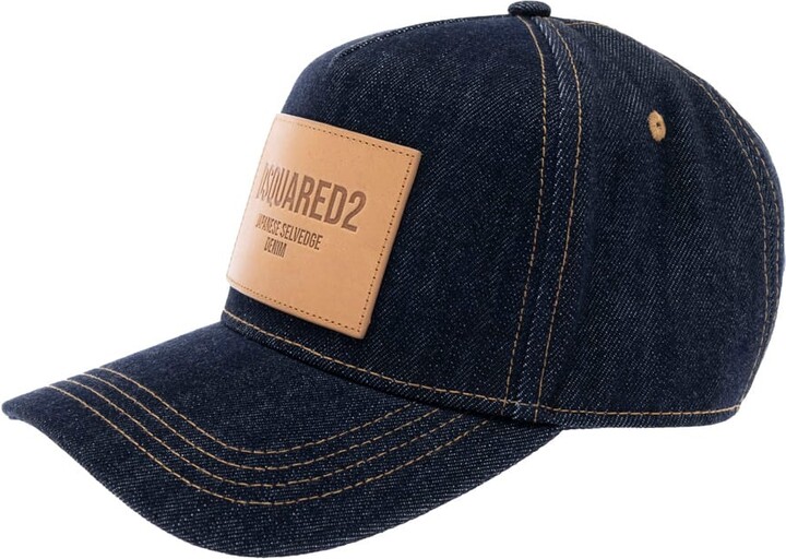 DSQUARED2 Blue Baseball Cap With Logo Patch On The Front And Logo Lettering On The Rear In Denim Man