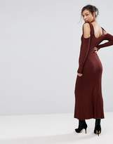 Thumbnail for your product : Warehouse Knitted Cold Shoulder Maxi Dress