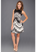 Thumbnail for your product : Nicole Miller Chevron Batik-Washed Satin Strapless Dress