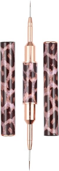 Unique Bargains Nail Art Liner Brushes Nails Gel Polish Painting Nail Art Design Brush Pen Set Nail Dotting Painting Drawing Pen Tool Leopard Print
