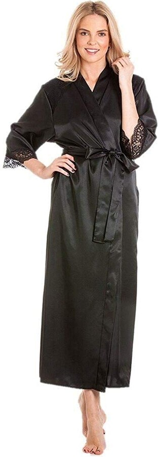 Black silk dressing gown uk Clearance