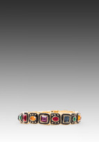 Thumbnail for your product : Kenneth Jay Lane Black Enamel and Ruby Squares Hinged Bangle