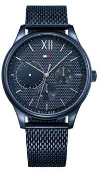 Tommy Hilfiger Blue Stainless Steel Chronograph Mesh Bracelet Watch
