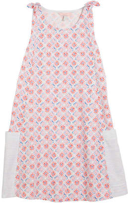 Joules Coral-Print Sleeveless Cotton Dress, Size 3-10