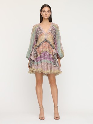 Zimmermann Carnaby Ruffled Silk Chiffon Mini Dress