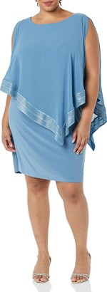 SL Fashions Women's Plus Size Cape Dress