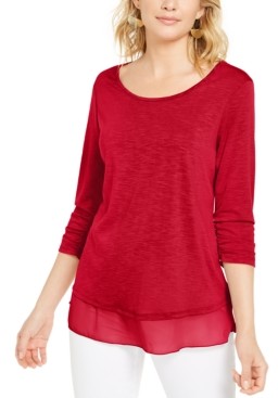 Style&Co. Style & Co Chiffon-Hem Top, Created for Macy's
