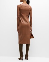 Thumbnail for your product : L'Agence Amal Faux Leather Buckle Midi Dress