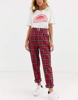 Thumbnail for your product : Heartbreak belted tailored trousers in red check