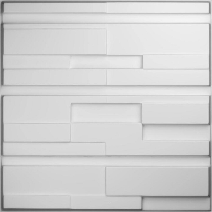 19 5/8 in. x 19 5/8 in. Offset Brick EnduraWall Decorative 3D Wall Panel, White, (10-Pack for 26.75 Sq. Ft.)
