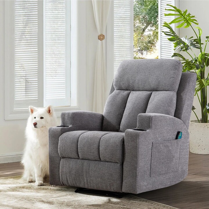 Yangming Massage Recliner Chairs with Cup Holders & Side Pockets Fabric