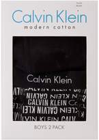 Thumbnail for your product : Calvin Klein Boys 2 Pack All-Over Logo Trunks