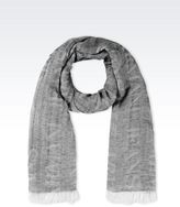 Thumbnail for your product : Armani Jeans Cotton And Linen Scarf With All Over Logo