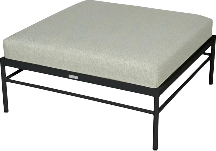 Fermob Rivage Ottoman - Acapulco Blue - Pearl Cushions