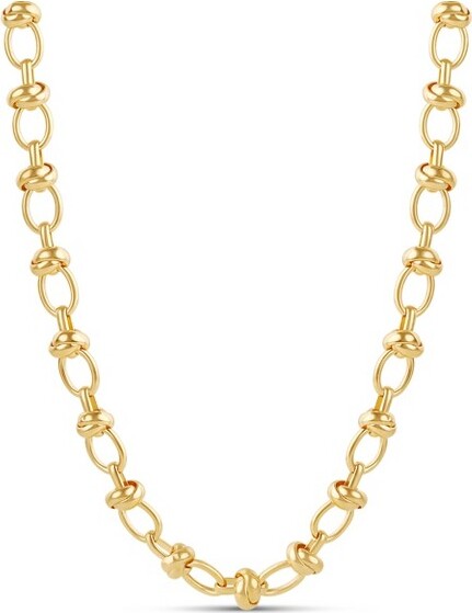 SHYMI SHYMIOvalLinkKnottedChainNecklace—18kGold-Filled16”
