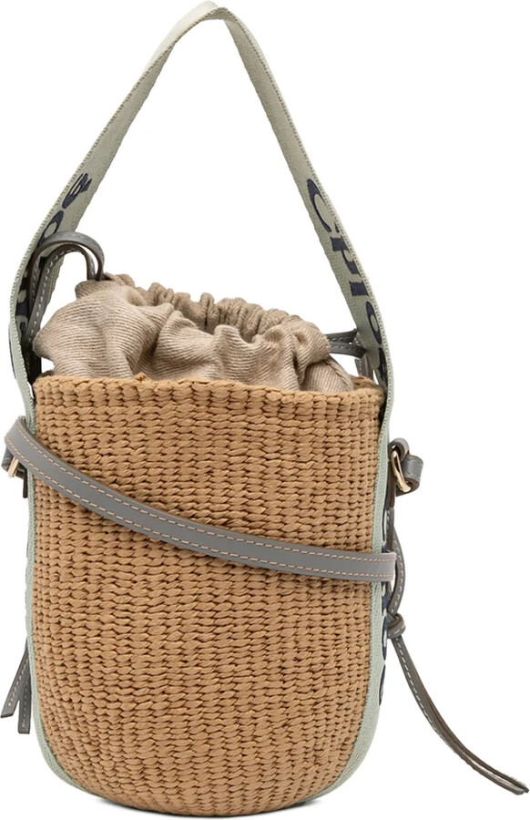 Chloé Pre-Owned 2023 Raffia Drawstring Woody Basket Bag satchel