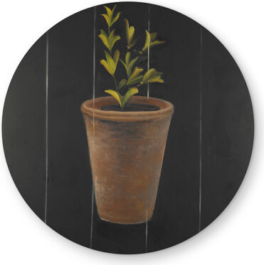 Begin Edition International Inc. Plant of Marjolaine - Black Round Outdoor Area Rug for Home Decor