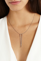 Thumbnail for your product : Ileana Makri Triangle oxidized 18-karat white gold diamond necklace