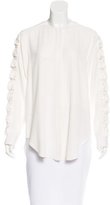 Thumbnail for your product : Adam Lippes Fringed Crepe Blouse