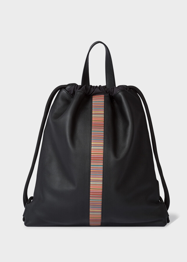 mens leather drawstring bag