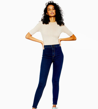 Topshop Tall Joni skinny jeans in indigo - ShopStyle