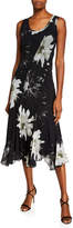Thumbnail for your product : Fuzzi Fracture Flower-Print Scoop-Neck Sleeveless Seamed Dress
