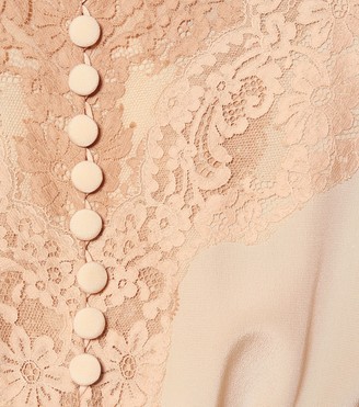 Chloé Lace-trimmed silk maxi dress