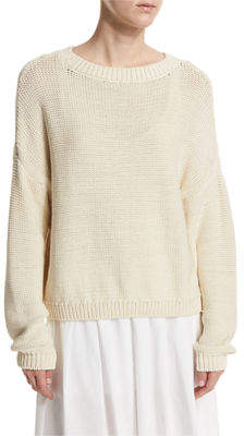 Vince Open-Knit Drop-Shoulder Pullover Sweater