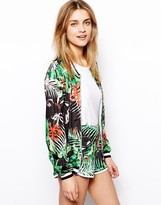 Thumbnail for your product : ASOS COLLECTION Bomber Jacket in Tropical Print