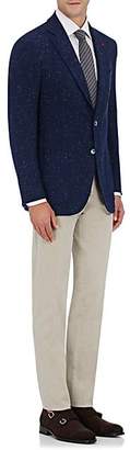 Isaia Men's Twill Flat-Front Trousers - Gray