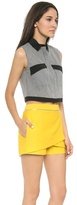 Thumbnail for your product : Robert Rodriguez Striped Crop Shirt