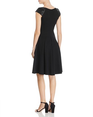 Armani Collezioni Embellished-Shoulder A-Line Dress