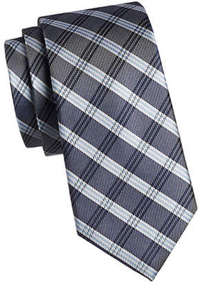 Tommy Hilfiger Plaid and Solid Silk Tie