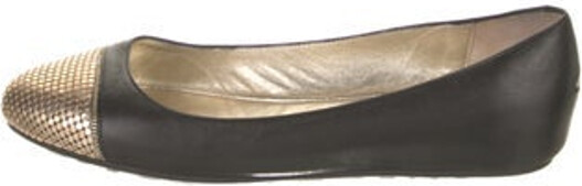 Jimmy Choo Leather Ballet Flats Black Semi-Pointed Toes with Chain-Link Accents Includes Box Unfortunately, due to restrictions, this item may not be eligible for shipping in all areas.