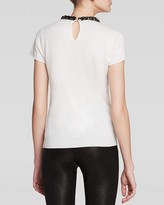 Thumbnail for your product : Magaschoni Embellished Short Sleeve Cashmere Sweater