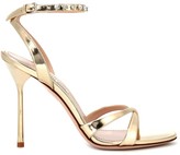 Thumbnail for your product : Miu Miu Embellished patent leather sandals