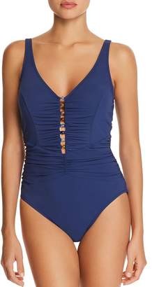 Gottex Profile by Gottex V-Neck One Piece Swimsuit