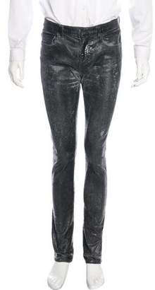 Faith Connexion Distressed Wax-Coated Jeans