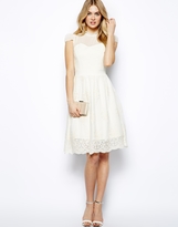 Thumbnail for your product : Lydia Bright Skater Dress With Mesh Top